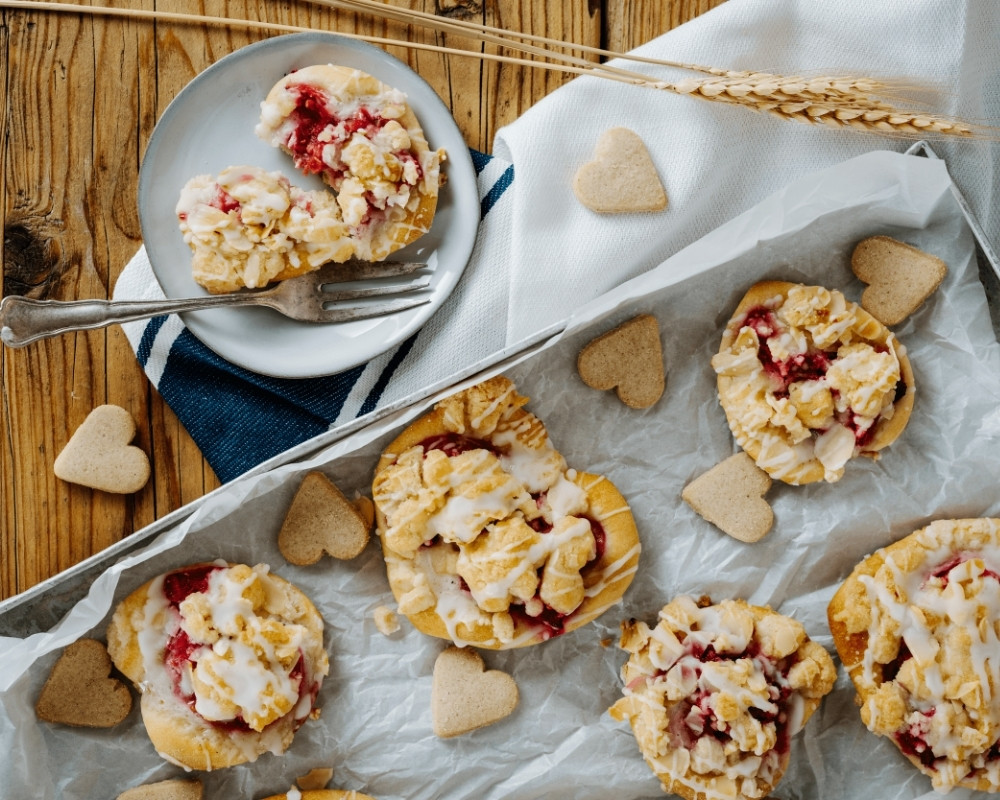 Rhabarber Streusel Herzen 