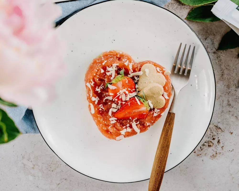 Rhabarber Erdbeer Herzen