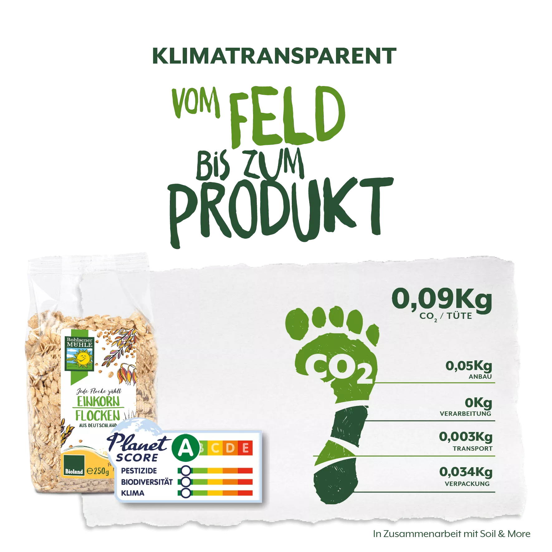 Einkornflocken mit Planetscore A | Bohlsener Mühle