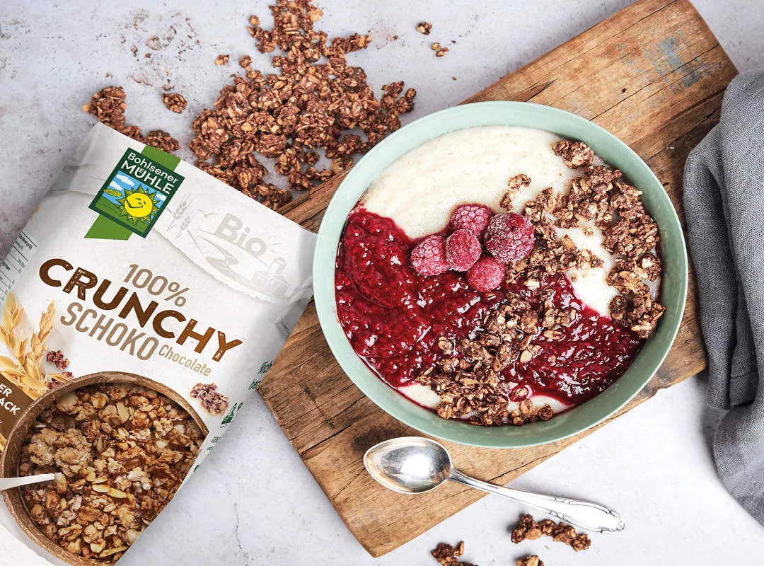 Grießbrei mit Müsli-Topping - Rezept