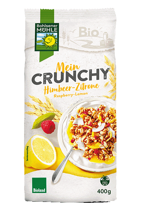 Knuspriges Bio-Müsli: Mein Crunchy Himbeer-Zitrone | Bohlsener Mühle
