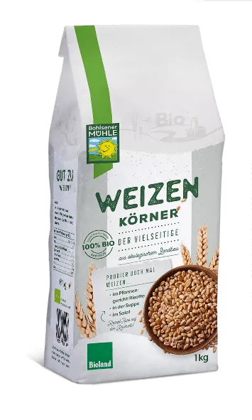Weizenkörner in der 1 kg Packung - Bohlsener Mühle Onlineshop