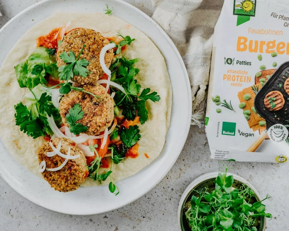 Favabohnen Burger Wrap