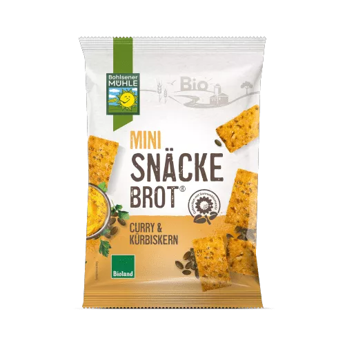 Mini Snäckebrot Curry & Kürbiskern