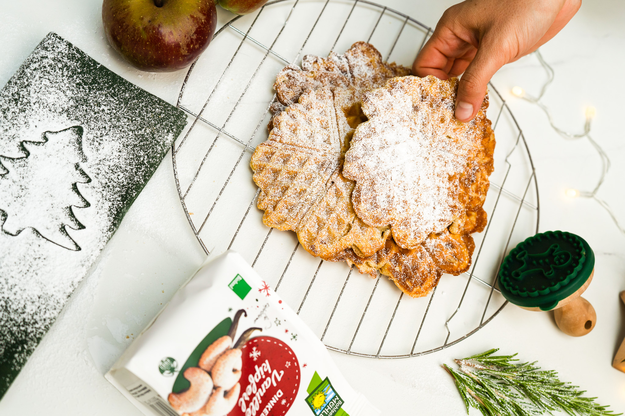 Dinkel Vanillekipferl-Waffeln