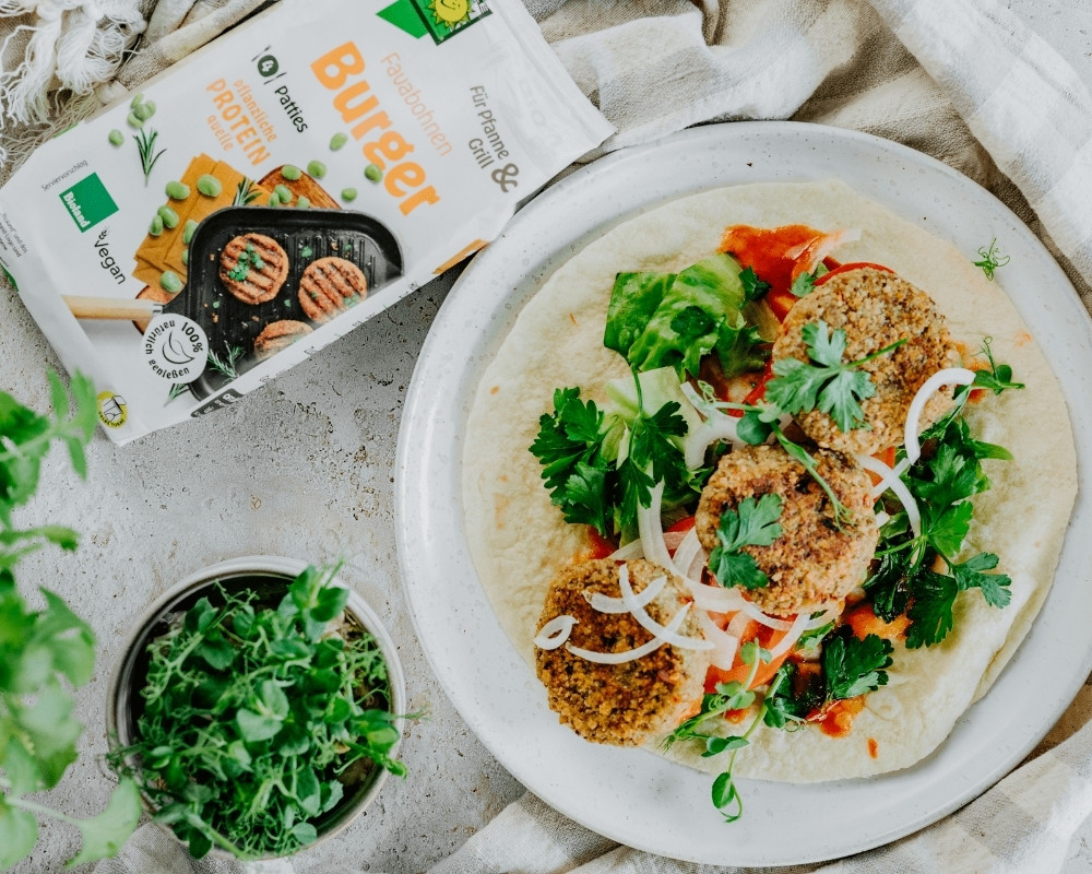 Favabohnen Burger Wrap