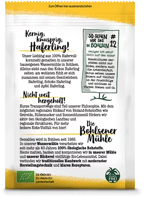 Haferkekse Kokos Rückseite Produkt 