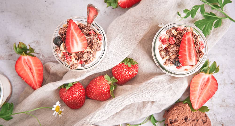 Veganes Erdbeer-Schokoladen-Tiramisu Veganes Erdbeer-Schokoladen-Tiramisu